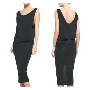 Helmut Lang Faint Sleeveless Jersey Midi Dress In Black Size Medium